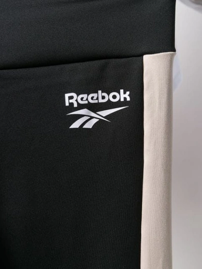 Shop Reebok Contrast Panel Leggings In Black