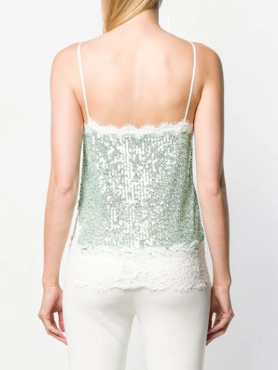 Shop Pinko Sequinned Cami Top - Green