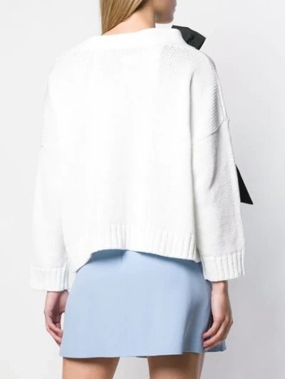 Shop N°21 Bow Knitted Cardigan In White