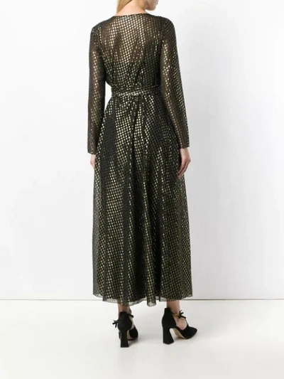 Shop Red Valentino Embroidered Lame Long Dress In Black