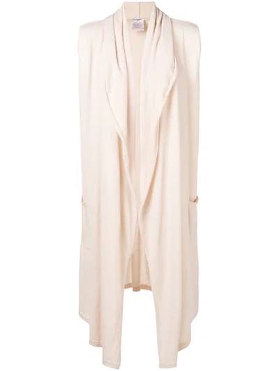 Pre-owned Chanel Sleeveless Elongated Jacket In Neutrals
