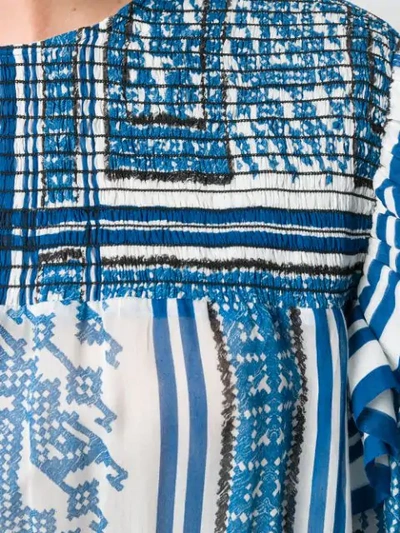 Shop Philosophy Di Lorenzo Serafini Printed Gathered Dress In Blue