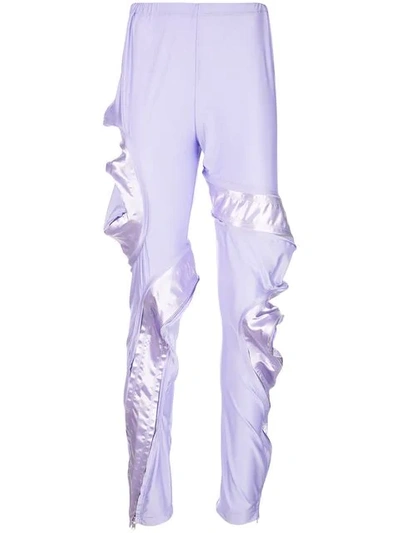 Shop Comme Des Garçons Asymmetric Zipped Trousers In Purple