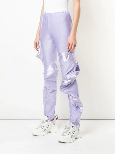 Shop Comme Des Garçons Asymmetric Zipped Trousers In Purple
