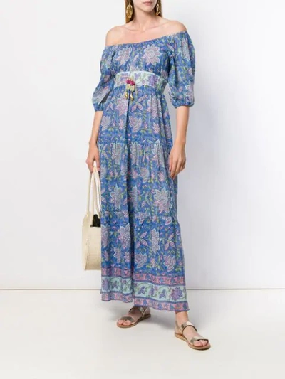 Shop Alicia Bell Elle Floral Off Shoulder Dress - Blue