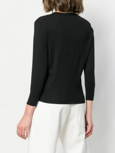 Shop Snobby Sheep Fine-knit Cardigan In Black