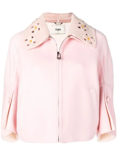 Shop Fendi Cropped Jacket In Pink