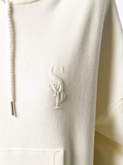 Shop Sjyp Embroidered Logo Hoodie - White