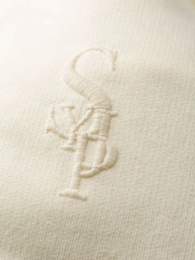 Shop Sjyp Embroidered Logo Hoodie - White