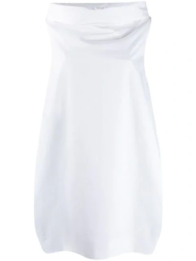 Shop Blanca Ballon-styled Evening Dress In White