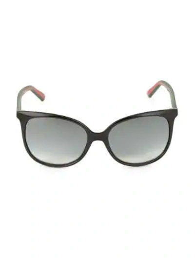 Shop Gucci 56mm Round Sunglasses In Black