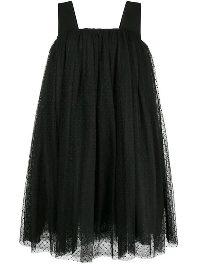 Shop Comme Des Garçons Polka Dot Tulle Dress In Black