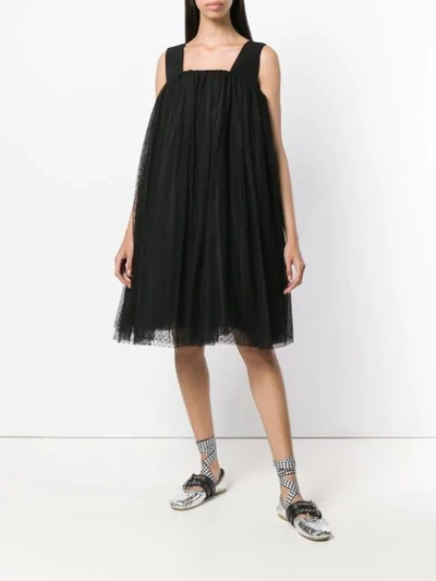 Shop Comme Des Garçons Polka Dot Tulle Dress In Black
