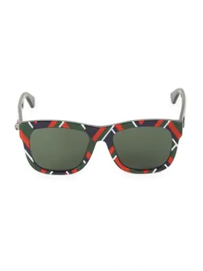 Shop Gucci 54mm Square Sunglasses In Black  Multi
