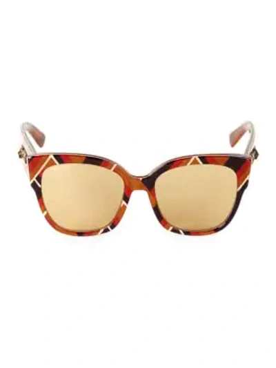 Shop Gucci 55mm Square Sunglasses In Red Multi