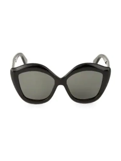 Shop Gucci 53mm Butterfly Sunglasses In Black