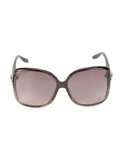 Shop Gucci 60mm Oversized Square Sunglasses In Black Grey
