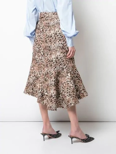 Shop Johanna Ortiz Leopard-print Skirt In Brown