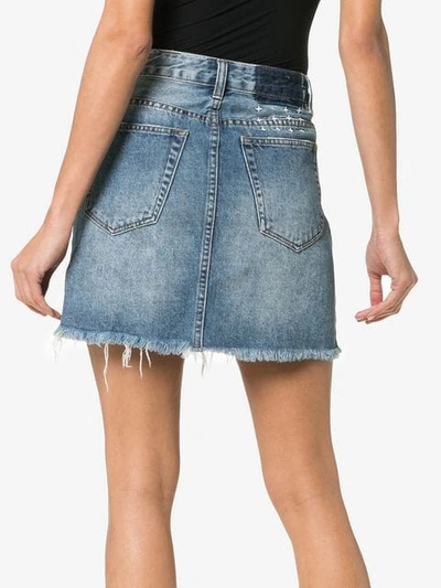 Shop Ksubi Hi-line Mini Denim Skirt In Blue