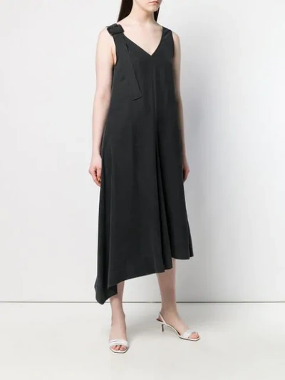 Shop Joseph Asymmetric Midi Dress In Black