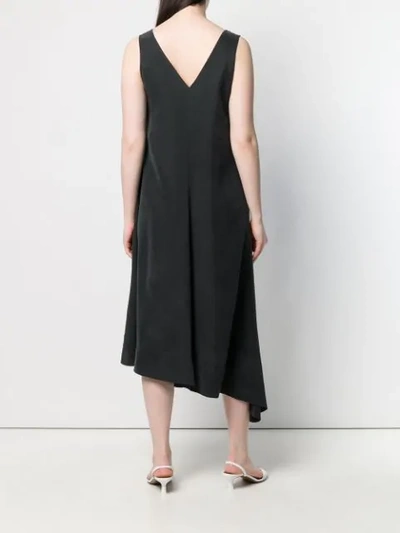 Shop Joseph Asymmetric Midi Dress In Black