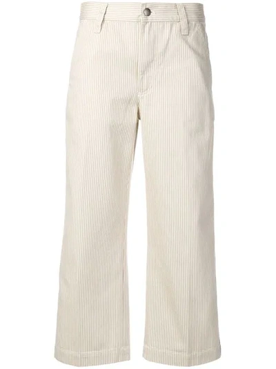 Shop Marc Jacobs Cropped Striped Trousers In Neutrals