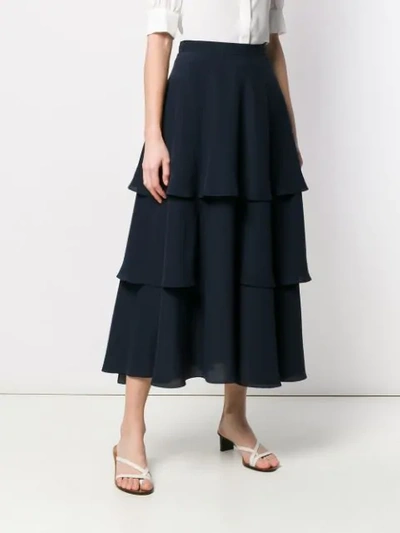 Shop Stella Mccartney Soft Frill Tiered Skirt In Blue