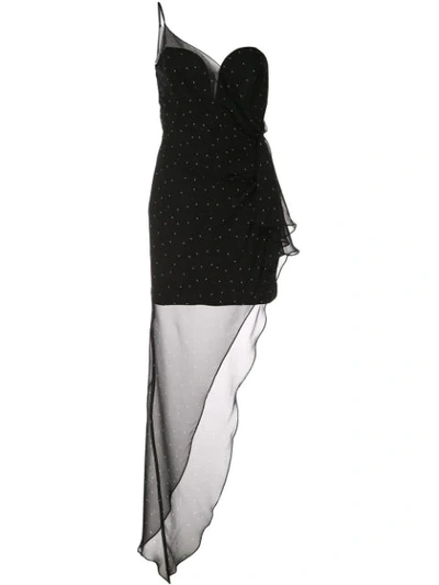 Shop Michelle Mason Bustier Draped Gown In Black