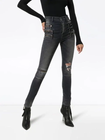 Shop Ben Taverniti Unravel Project High-waisted Skinny Jeans In Black