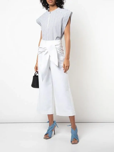 Shop Tibi Compact Demi Cropped Trousers In White