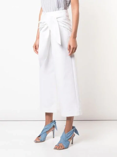 Shop Tibi Compact Demi Cropped Trousers In White