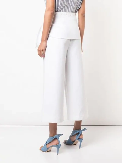 Shop Tibi Compact Demi Cropped Trousers In White