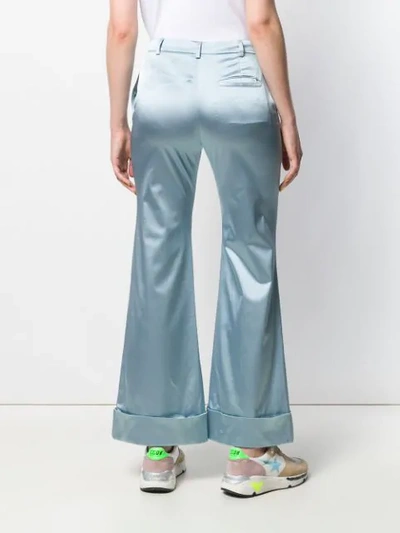 Shop House Of Holland Classic Flared Trousers In Blue
