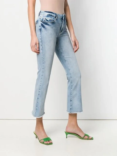 Shop Pinko Cropped Boot-cut Jeans In Blue