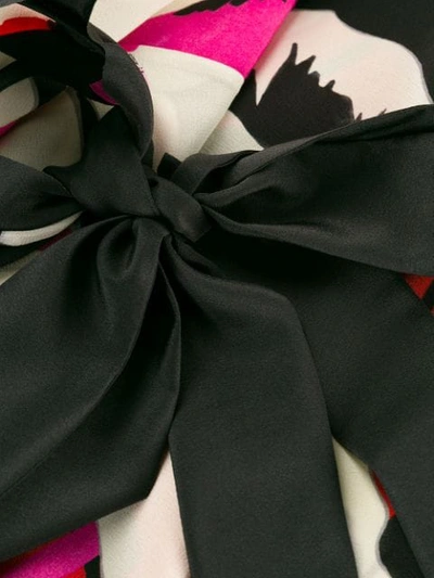 Shop Red Valentino Floral-print Silk Dress In Black