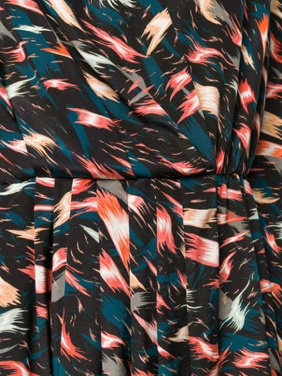 Givenchy Long-sleeve Abstract Print Cascading Mini Dress In Black