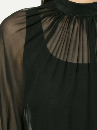 Shop Taylor Sheer Panel Silk Top In Black