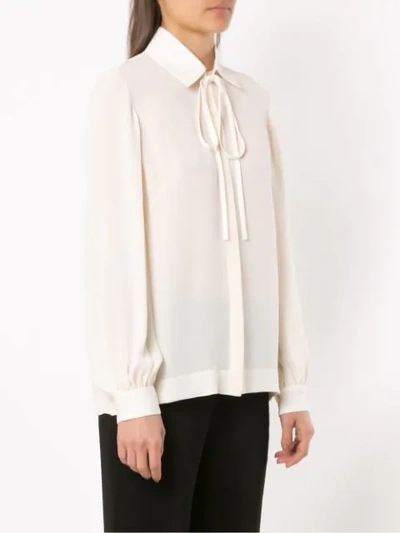 ANDREA MARQUES SILK SHIRT - 白色