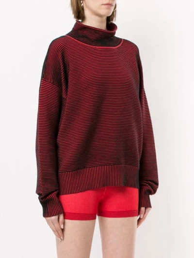 Shop Nagnata Ribbed Knit Turtleneck Jumper In Red ,black