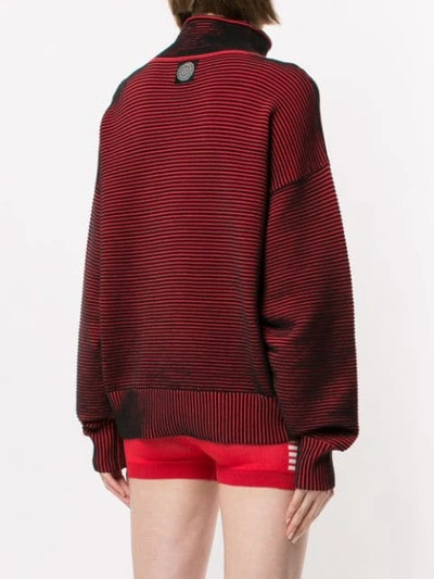 Shop Nagnata Ribbed Knit Turtleneck Jumper In Red ,black