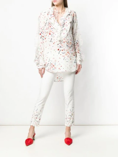 Shop Ermanno Scervino Floral Print Blouse In Neutrals