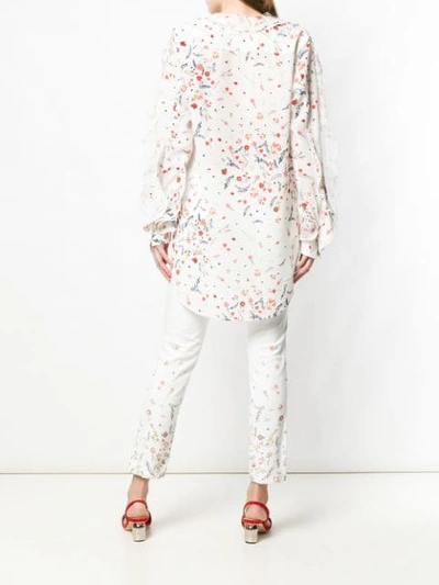 Shop Ermanno Scervino Floral Print Blouse In Neutrals