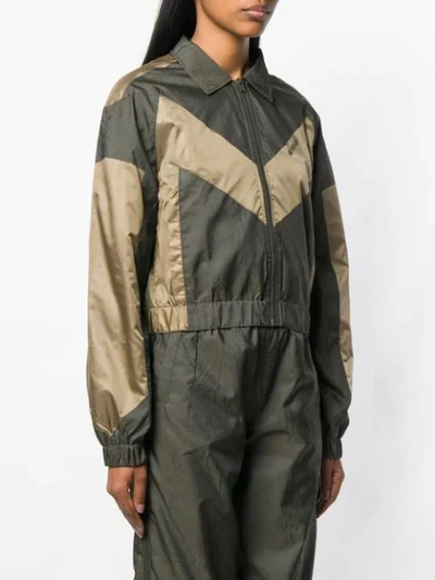 Shop Misbhv Zipped Panelled Bomber Jacket In Green