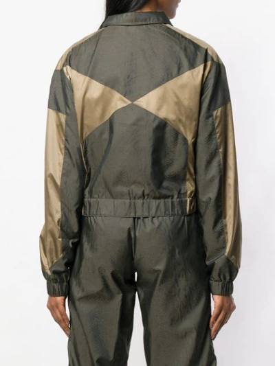 Shop Misbhv Zipped Panelled Bomber Jacket In Green