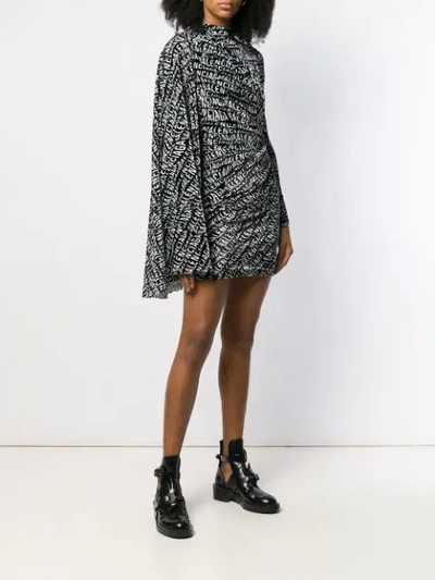 Shop Balenciaga Asymmetrical Logo Drape Dress In 1000 Black