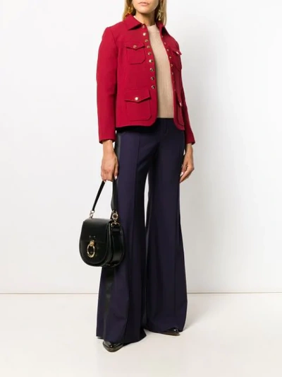 Shop Chloé Press Stud Jacket In Red