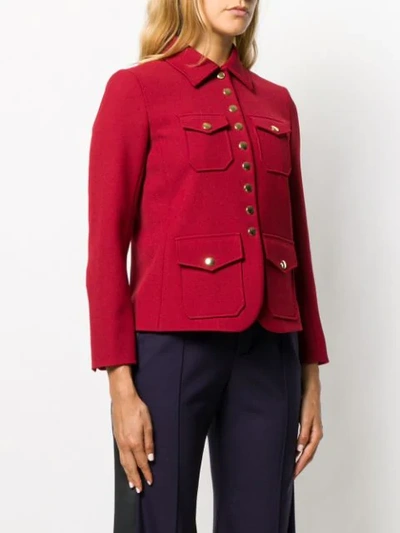 Shop Chloé Press Stud Jacket In Red