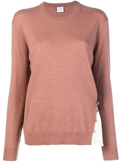 Shop Alysi Contrast Insert Sweater - Pink