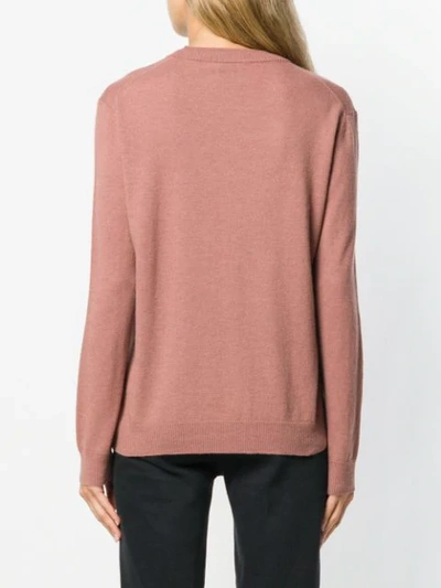 Shop Alysi Contrast Insert Sweater - Pink