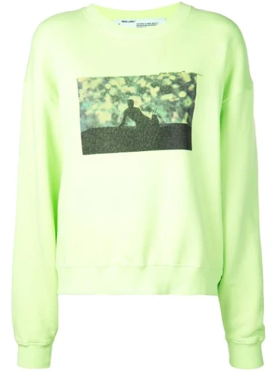 Shop Off-white Graphic Print Sweatshirt In Yellow